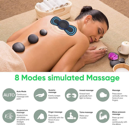 Wireless Portable Neck Massager with 8 Modes Massage Machine for Shoulder,Arms,Legs,Back Pain for Men and Women