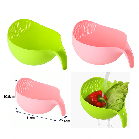 Multi-Purpose Strainer or Washer Bowl pack of 2 for Rice Fruits & Vegetable Rice Bowl , Rice Strainer , Kitchen Tools ,