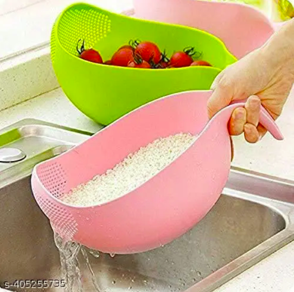 Multi-Purpose Strainer or Washer Bowl pack of 2 for Rice Fruits & Vegetable Rice Bowl , Rice Strainer , Kitchen Tools ,