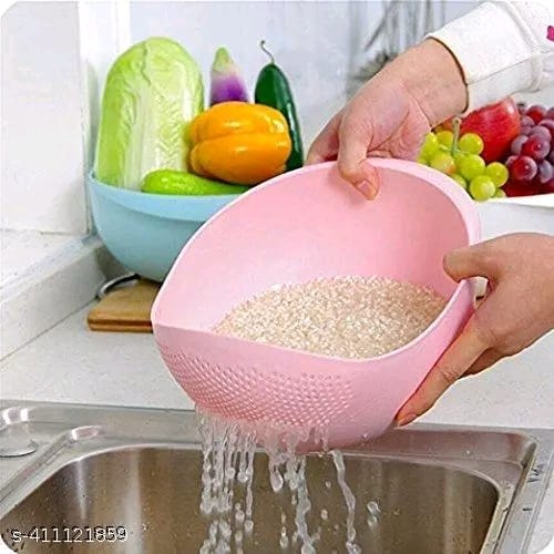 Multi-Purpose Strainer or Washer Bowl pack of 2 for Rice Fruits & Vegetable Rice Bowl , Rice Strainer , Kitchen Tools ,