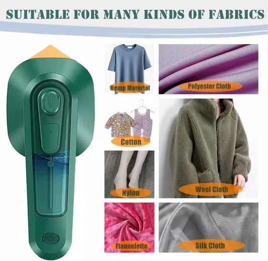 Portable Micro Steam –Handheld Green Garment Steamer for Dry & Wet Ironing, Fast-Heat, Lightweight Wrinkle Remover, Mini Ironing Machine for Home &Office